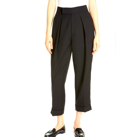 Polo Ralph Lauren Women’s Satin Stripe Wool Crop Pants Size 12 - Picture 1 of 6